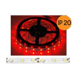 LED juosta 12V 4.8W/m SMD2835 nehermetiška IP20 raudona (red) 1m